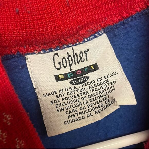 Vintage Gopher Christmas Cat Themed Pullover Sweatshirt Size XL - Picture 5 of 5